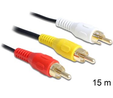 Delock 3xRCA - 3xRCA, 15m