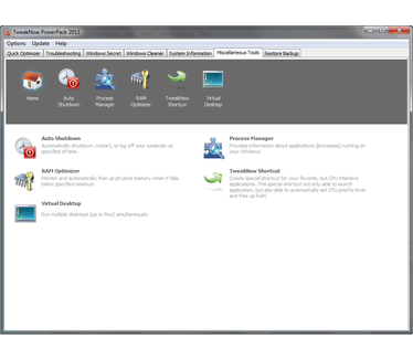 TweakNow PowerPack 2011 screenshot