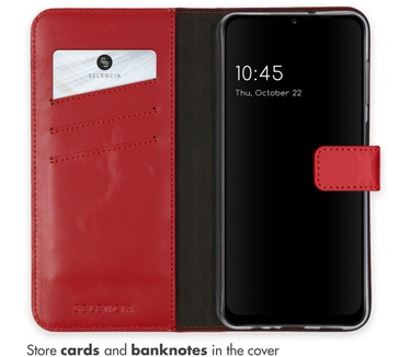 Selencia Echt Lederen Bookcase Samsung Galaxy A13 (5G) / A04s - Rood