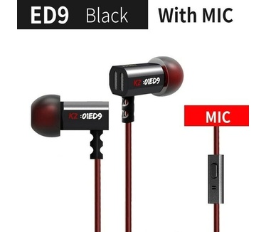 KZ Acoustics KZ ED9, met mic (Zwart)