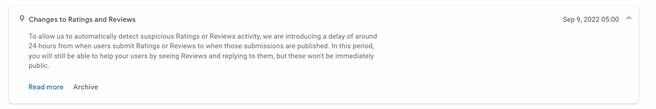 Aankondiging Google over wachttijd Google Play Store