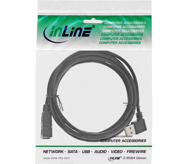 InLine USB A/USB A M/F 0.2m Zwart