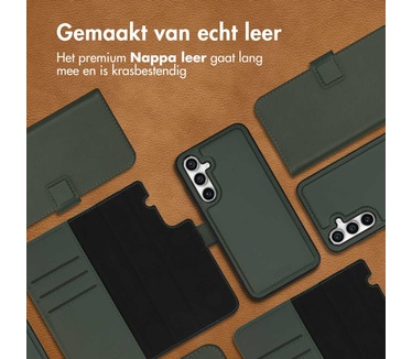 Accezz Premium Leather 2 in 1 Wallet Bookcase Samsung Galaxy S23 FE - Groen