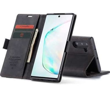 Caseme Samsung Galaxy Note 10 Retro Wallet Case - Zwart