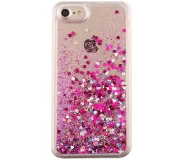 qMust Apple iPhone 7 Glitterstof hoesje - Paars