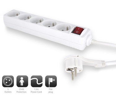 Ewent EW3954 Stekkerdoos 5x met platte stekker (België)