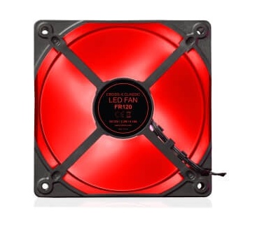 Riotoro Case acc Fan 12cm CrossX rd LED 1500 RPM,26.5dB,precision mold (FR120)