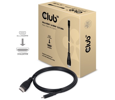 Club 3D Micro HDMI&#8482; to HDMI&#8482; 2.0 Cable, 1Meter Male/Male