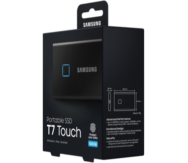 Samsung Portable SSD T7 Touch 500GB Zwart