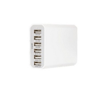 König Lader 6 - Uitgangen 10A USB Wit