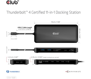 Club 3D Thunderbolt 4 Certified 11-in-1 Docking Station