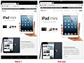 Vergelijking van websites op de iPad mini en Nexus 7