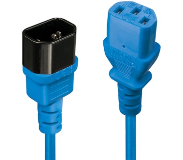 Lindy IEC C14/IEC C13 M/F 1m Blauw, Zwart