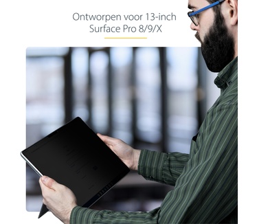 Startech.com 4-Way 13-inch Surface Pro 8/9/X Laptop Privacy Filter, Portrait/Landscape Modes, Touch-Enabled, Anti-Glans Security Filter, +/- 30 Graden Kijkhoek, 51% Blauw Licht Vermindering