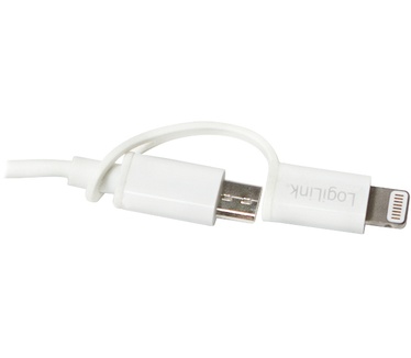 LogiLink 0.15m, USB-A/Micro USB-B+Lightning