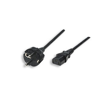 Manhattan Power Cord/Cable, Euro 2-pin plug (CEE 7/4) to C13 Female (kettle lead), 1.8m, Black, Polybag