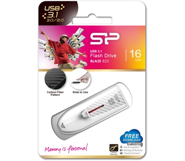 Silicon Power 16GB Blaze B25 USB 3.1 compacte flashdrive Wit