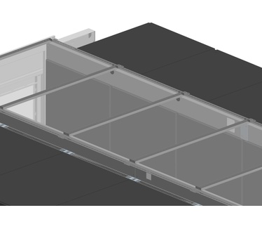 Emerson Dcc containment roof element, for aisle width 1200mm, for rack width 600mm, including a