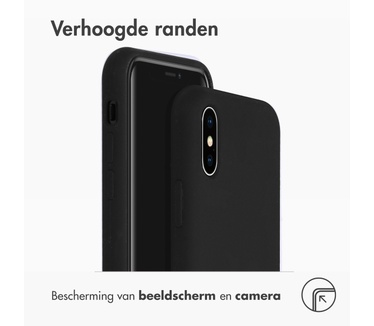 Accezz Liquid Silicone Backcover iPhone Xs / X - Zwart