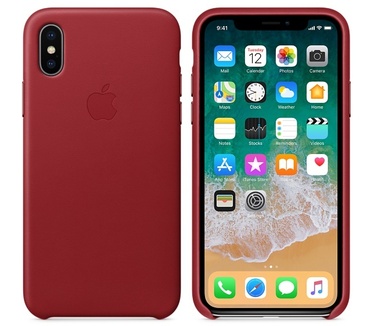 Apple Leather Case iPhone X Rood