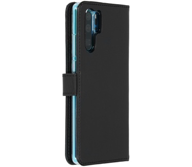Selencia Echt Lederen Bookcase Huawei P30 Pro - Zwart