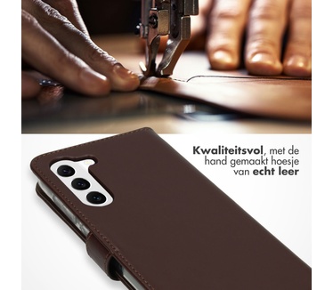 Selencia Echt Lederen Bookcase Samsung Galaxy S23 - Bruin