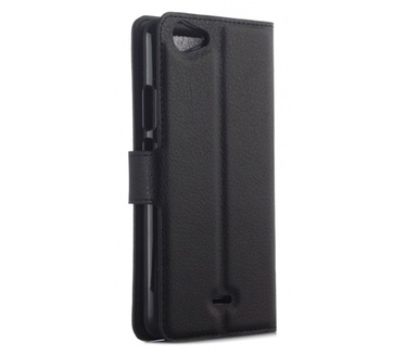 Kees Lederlook Portemonnee Hoesje Wiko Rainbow Jam - Zwart