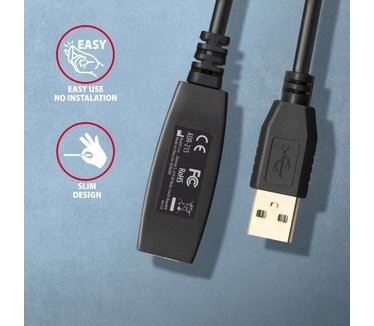 Axagon ADR-215 USB 2.0 A-M -> A-F active extension/repeater cable 15m - Kabel - Digital/Daten