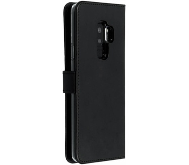 Selencia Echt Lederen Bookcase Samsung Galaxy S9 Plus - Zwart