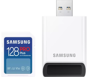 Samsung Pro Plus SD Card (2023) 128GB + Kaartlezer