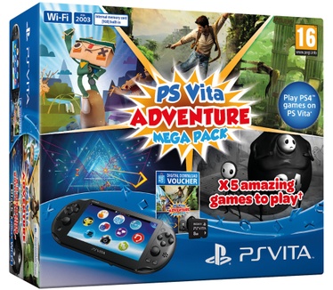 Sony PlayStation Vita (2014) + Adventure Mega Pack Download Voucher + 8GB Memory Card Zwart