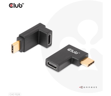 Club 3D USB Type-C Gen2 Angled Adapter set van 2 - 4K120Hz M/V