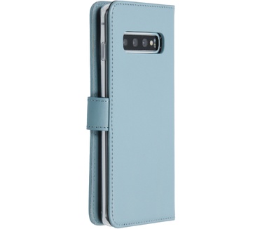 Selencia Echt Lederen Bookcase Samsung Galaxy S10 - Lichtblauw