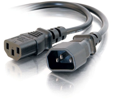 CablesToGo 1,2 m 16AWG 250 Volt voeding-verlengkabel (IEC320 C13- IEC320 C14)