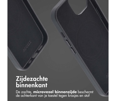Accezz MagSafe Leather Backcover iPhone 14 - Zwart