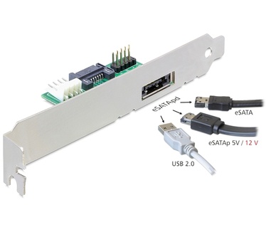 Delock Slotbracket eSATApd 1x port 5 V / 12 V