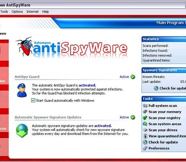 Ashampoo AntiSpyWare screenshot