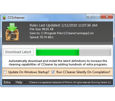 CCEnhancer 2.1 screenshot (481 pix)