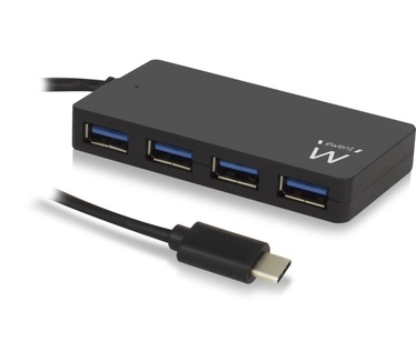 Ewent EW1135 4 Poorts USB 3.1 Gen1 (USB 3.0) Hub Type-C