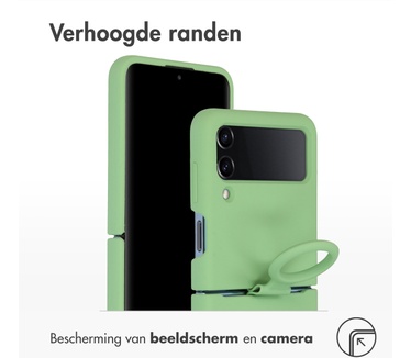 Accezz Liquid Silicone Backcover Samsung Galaxy Z Flip 4 - Groen