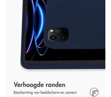 Accezz Liquid Silicone Backcover met penhouder iPad Pro 12.9 (2020 - 2022) - Donkerblauw