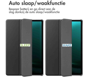 Accezz Trifold Bookcase Samsung Tab S9 FE Plus - Zwart