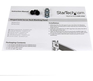 Startech.com 4U scharnierend solide afdekpaneel Server Rack blindpaneel met scharnier