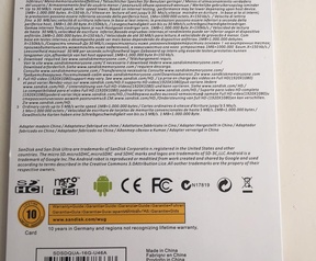 Verpakking nep-sd-kaartjes SanDisk via Groupon