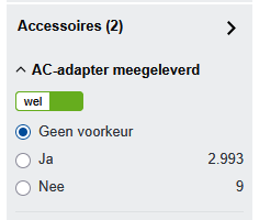 PW Filter ac-adapter meegeleverd