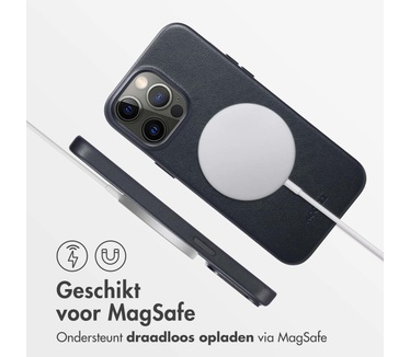 Accezz MagSafe Leather Backcover iPhone 14 Pro Max - Zwart