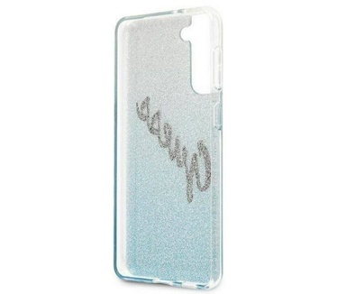 Guess Gradient Vintage GlitterCase Samsung Galaxy S21 Ultra Blauw Blauw