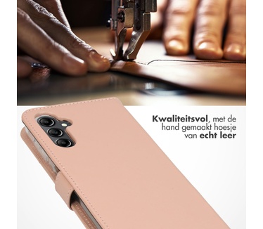 Selencia Echt Lederen Bookcase Samsung Galaxy A14 (5G) - Dusty Pink