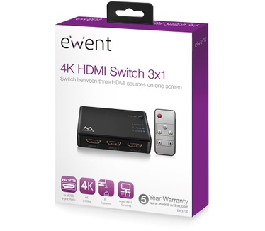 Ewent EW3730 4K HDMI Switch 3-poorts