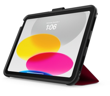 Otterbox OtterBox Symmetry Folio-hoes voor iPad 10th gen, schokbestendig, valbestendig, dunne beschermende folio-hoes, getest volgens militaire standaard, Rood, Geen retailverpakking